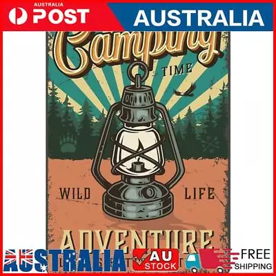 Home Rust Free UV Protected Metal Camping Lamp Sign Vintage Bar Wall Art Poster • $9.60