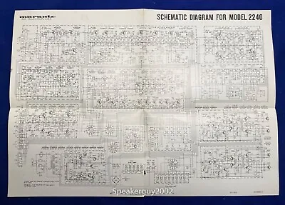 Original Marantz 2240 Receiver Foldout Schematic -- #2 • $19.95