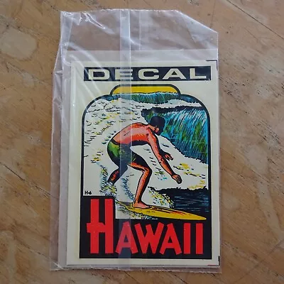 NOS Vintage HAWAII Surf Surfer Surfing Tourist Souvenir Decal Sticker • $9.99