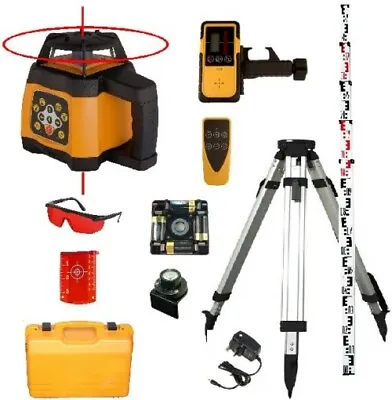 Rotary Laser Level Self-Levelling Dual-Grade HVP SiteMaster Set W/Tripod & Staff • £599.99