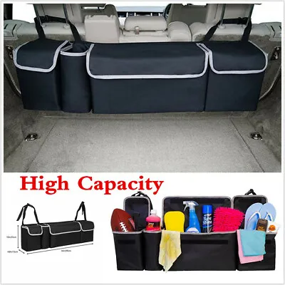 High Capacity Multi-use Car Seat Back Organizers Bag Interior Accessories Black • $14.46