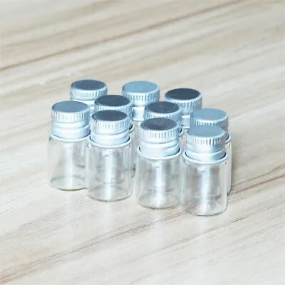 2ML Jars DIY Lids Glass Bottles Mini Vials 20-200PCS Essential Aluminum Candy • $87.40