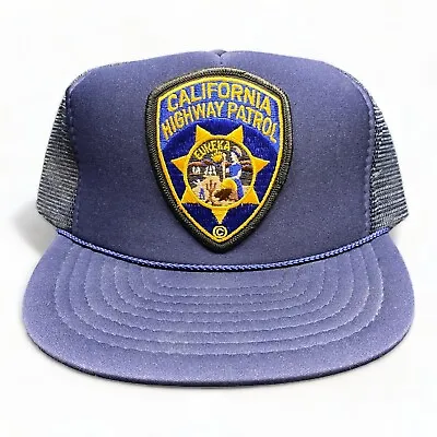 CHP California Highway Patrol Eureka Patch Cap SnapBack Trucker Hat Nissin VTG • $9.75