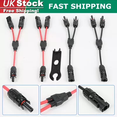 2Pair Y Branch Solar Panel Cable 30A Connector MMF FFM Male Female Wire Splitter • £12.99