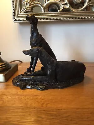 £43.99 • Buy Greyhound Pair - Figurine / Sculpture / Ornament / Bronze Resin / Lurchers - RG9