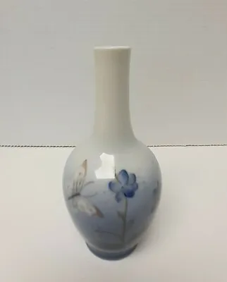 Vintage ROYAL COPENHAGEN Denmark Handpainted Bud Vase Floral Butterfly 2683/43A • $38.99