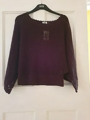 £16.99 • Buy Bay Trading Co Crochet Kimono Sleeve Top Chocolate Brown Vintage 90s 00s BNWT