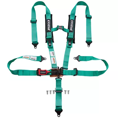 Universal 2 Inch 5-Point Latch & Link Safety Harness Racing Seat Belt Green New • $62.89