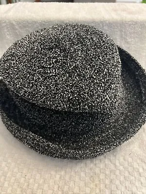 Vintage BETMAR New York  Black  Gray White Soft Knitted Brimmed Hat EUC • $16.67