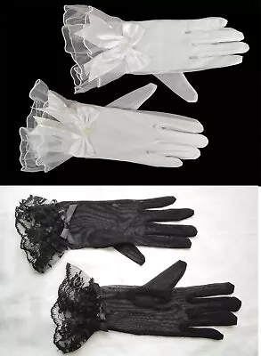 £3.49 • Buy Ladies Short Wrist Tulle Gloves Wedding/evening/Party/Prom White/Black