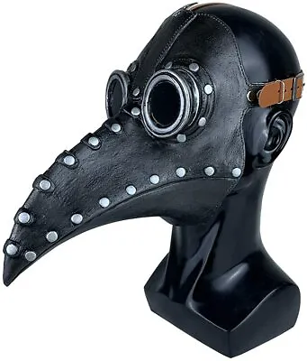 $12.95 • Buy Plague Doctor Mask Birds Beak Long Nose Latex Steampunk Cosplay Black One Size