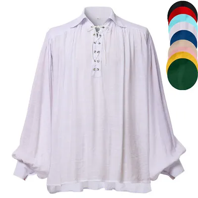 Renaissance Men Medieval Shirt Poet Pirate Vampire Colonial Gothic LARP Shirt • $24.99