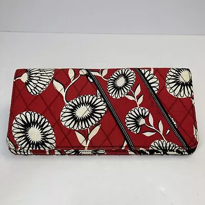 Vera Bradley Red & Black Deco Daisy Large Passport Travel Wallet (g1) • $12