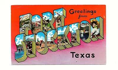 Greetings From Fort Stockton TX TEXAS Large Letter Postcard  • $3.59