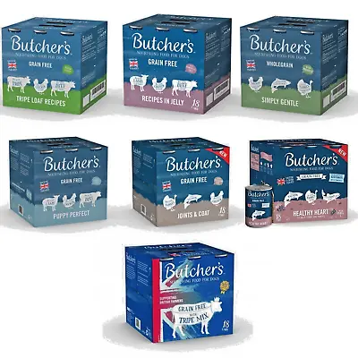 BUTCHER'S Wet Dog Food Cans & Tray Grain Free Recipes In Jelly 9.6kg (24 X 400g) • £17.99