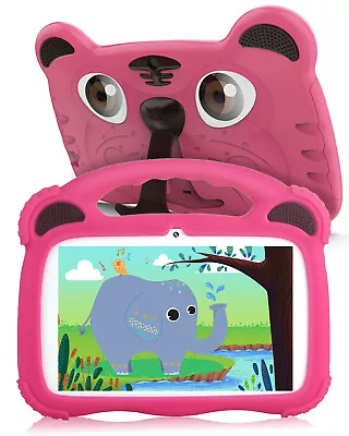 Kids Tablet 7  Android 12 Tablet For Kids 32GB WiFi BT Dual Camera Bundle Case • $34.99