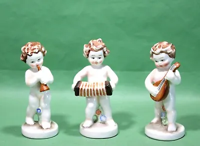RARE Vintage Musician Figurines Set Of Three (3) Marked Germany Must See • $18