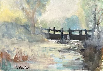 ACEO Water Meadow Stream After Edward Seago Landscape Watercolor Penny StewArt • £13.29