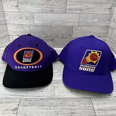 Vtg Phoenix Suns NBA Snapback Hat Drew Pearson & Mitchell & Ness 2 Hat Lot • $49.99