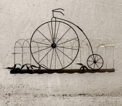 $70 • Buy Vintage Copper Wall Art Sculpture Bicycle Plant Holders