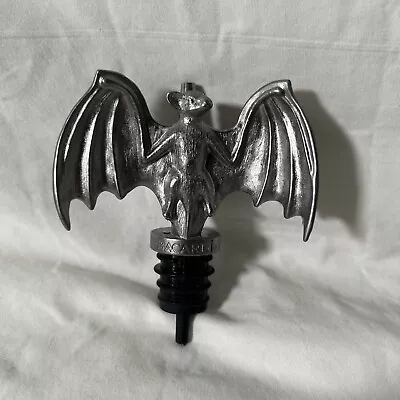 Vtg Bacardi Bat Logo 3” Pewter Liquor Bottle Pouring Topper Stopper Pourer • $13.99