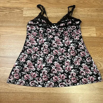 Marilyn Monroe Cami Floral Women's Size Small Black Adjustable Straps • $9.97