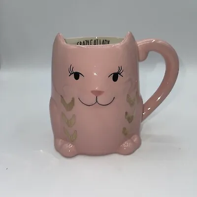 £10.68 • Buy Crazy Cat Lady Cute Light Pink Big Coffee Hot Cocoa Mug Cup Gift