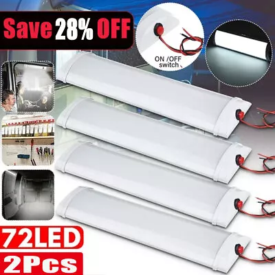 12V 72 LED Interior Light Strip Bars With On/off Switch For Car Bus Van Caravan • £1.99