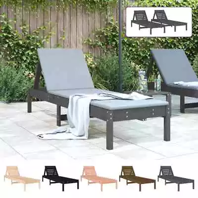 Sun Loungers Sun Bed Outdoor Lounge Bed Garden Day Bed Solid Wood Pine VidaXL • £212.99