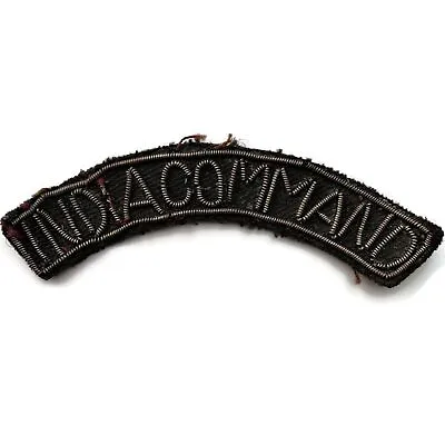 Original WW2 India Command Cloth & Wire Bullion Shoulder Title Badge Flash Patch • $31.56