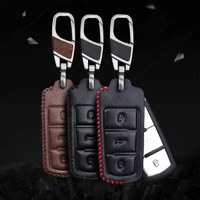 $18.50 • Buy Leather Car Remote Key Fob Case Cover Holder For Volkswagen VW Passat CC B6 B7