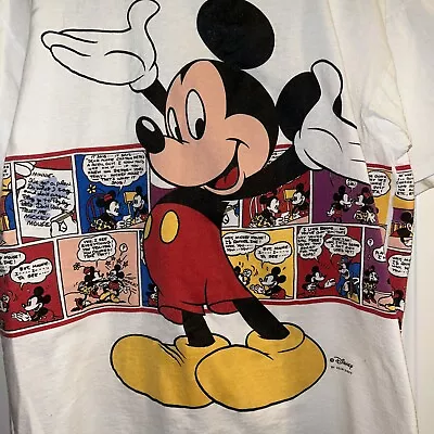 Vintage Velva Sheen Shirt Adult Mens XL Comic Strip Mickey Mouse • $44.25