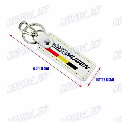 For MUGEN POWER Racing Honda White Leather Key Fob Keyring Keychain Tag Lanyard • $9.68