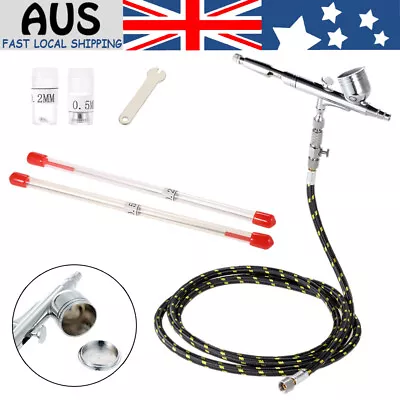 KKmoon 7cc Gravity Feed Double Action Airbrush Set + Hose 0.2mm 0.3mm 0.5mm AU • $29.99