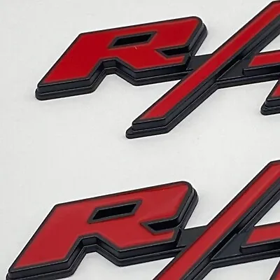 2PCS SET For RT Emblems Side Fender R/T Black Red Nameplate Badges Sticker Decal • $15.99