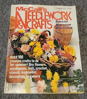 MCCALL'S Needlework & Crafts Summer 1978 Special Macrame Workbook • $11