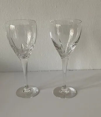 EDINBURGH CRYSTAL SKYE  Large (Claret) Wine Glasses X 2: 18cm Tall: Signed: Ex • £65