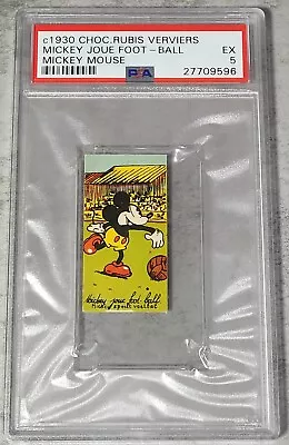 1930 Chocolaterie Rubis Verviers Mickey Mouse Joue Foot-Ball PSA 5 • $104.99