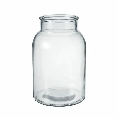 £12.76 • Buy Modern Clear Glass Wide Flower Jar - Twig Stem Bouquet Display Vase