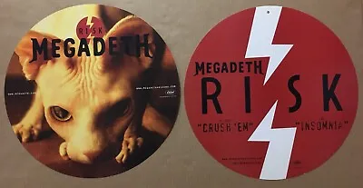 MEGADETH Double Side Card Stock ROUND PROMO POSTER 4 Risk CD 18x18 NEVER DISPLAY • $64.99