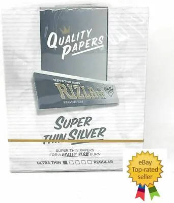 Rizla Silver King Size Slim Ultra Thin Cigarette Smoking Rolling Papers New Pack • £21.99