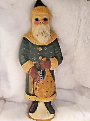 $85 • Buy Gorham Vaillancourt Folk Art Father Christmas With Green Coat 1987  #vfac-2