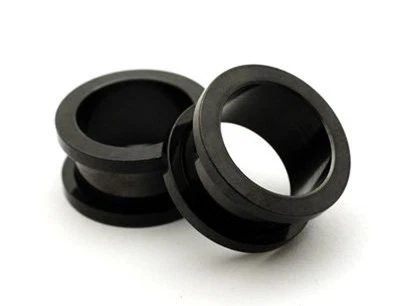 $8.49 • Buy Pair Black Screw On Tunnels Set Gauges Plugs PICK SIZE