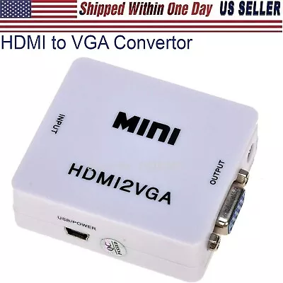 HDMI Female Input To VGA Male Output Video Adapter Converter With Audio HD1080P • $6.99