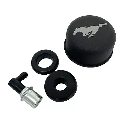 Ford Mustang Pony Valve Cover Breather PCV Valve & Grommets (Black) - Ansen USA • $29