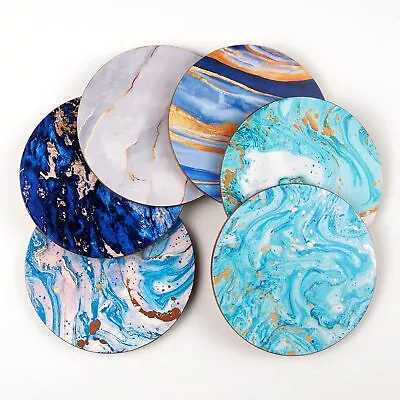 Mexaryue Boutique Drink Coasters Coaster Sets Of 6Light Luxury Marble Style Cor • $11.44