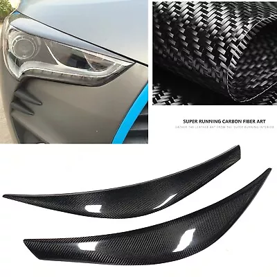 For Hyundai Veloster Carbon Fiber Headlights Eyelids Eyebrows Cover 2011-2017 • $67