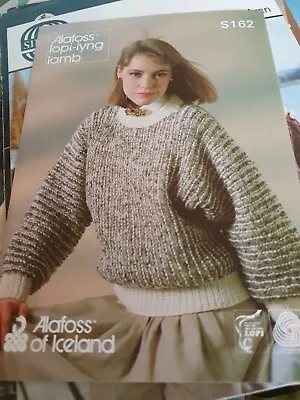 Alafoss Of Iceland Knitting Pattern For Ladies Thick Sweater - 32  - 38   - S162 • £2