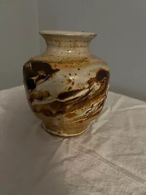 VTG Signed Studio Art Pottery Vase Texture And Color Browns 5.5  • $23.74