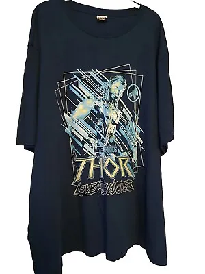 Men's Thor Love And Thunder T-Shirt Navy Blue 4XL 56  Marvel Studios At George • £10.50